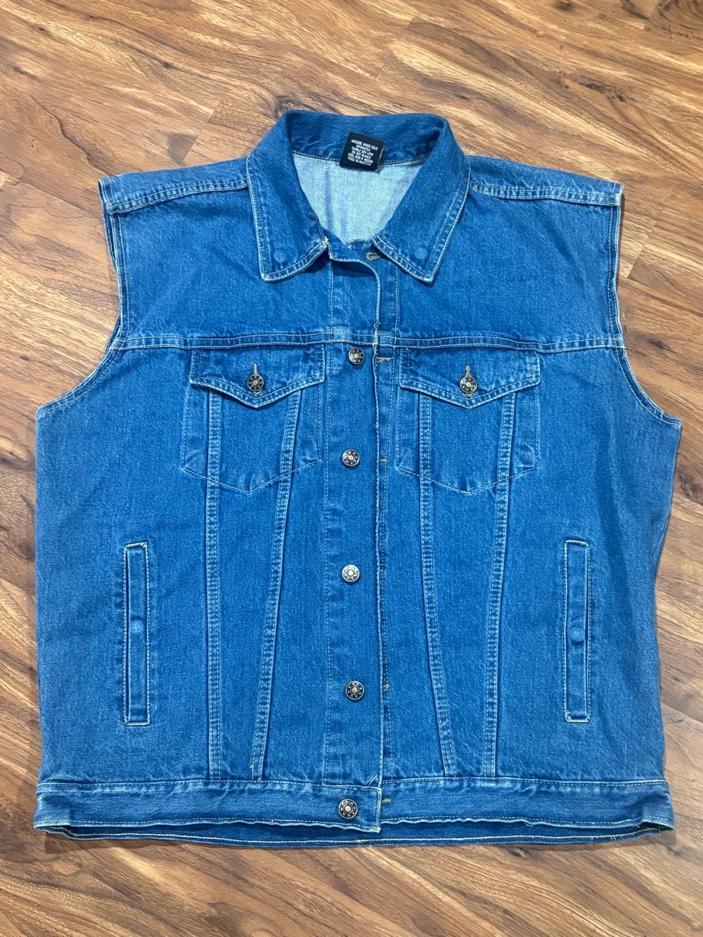 Revolution Gear Men’s Denim Motorcycle Vest Size XL Blue 100% Cotton